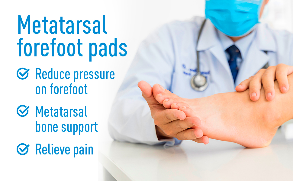 metatarsal forefoot pads, Reduce pressure on forefoot