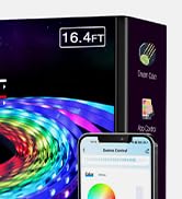 DAYBETTER RGBW IC LED Strip Lights, Smart RGB+White(6500K) 4 Color in 1 LED Lights with Built-in ...