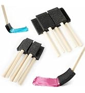 12Pcs Foam Paint Brushes Set: 1 Inch &amp; 1.5 Inch Sponge Paint Brushes with Wooden Handle, Lightwei...