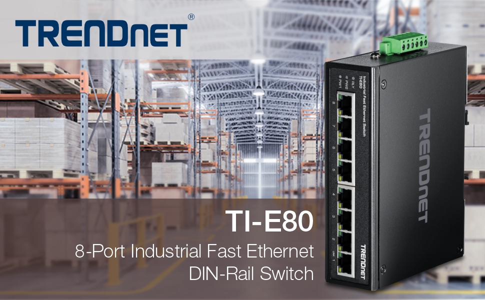  8-Port Industrial Fast Ethernet DIN-Rail Switch