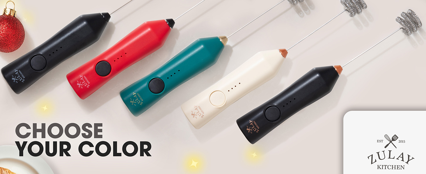 Rechargeable milk frother wand, great Christmas gift for creamy lattes, cappuccinos, and hot cocoa