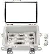 Zulkit Junction Box,IP67 Waterproof Electrical Box Hinged Clear Cover Stainless Steel Buckle Plas...