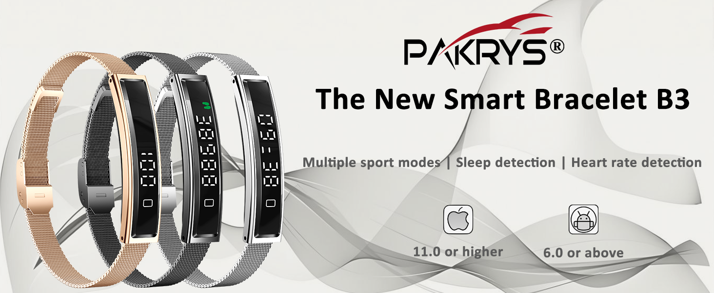 Pakrys B3 smart bracelet for men women