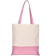 CNaiyunpin Canvas Tote Bag with Zipper &amp; Inner Pocket, Reusable Grocery Shopping Bags, Fashionabl...