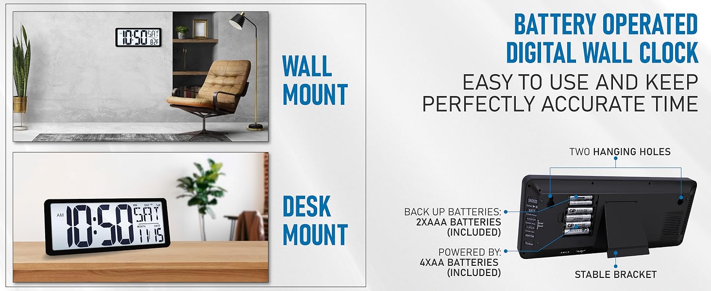 large digital wall clock