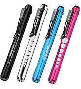 RISEMART Medical Pen Lights with Pupil Gauge for Nurses Doctors Reusable Nursing Teal LED Penligh...