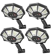 OKPRO Solar Lights Outdoor, 168LED 6500K Flood Light Dusk to Dawn, 8 Sides Solar Outdoor Lights w...