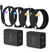 QZIIW Super Fast Samsung Charger Type C,45W Dual Port USB C Fast Charger Block [2-Pack] &amp; Extra L...
