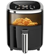 WHUTO Compact Air Fryer, 9-in-1 with Smart Digital Color TouchScreen Air Fryers, View Window, Air...
