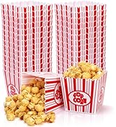 Tebery 30 Pack Plastic Open-Top Popcorn Boxes Reusable Popcorn Containers Bucket Tub - 3.75" Tall...