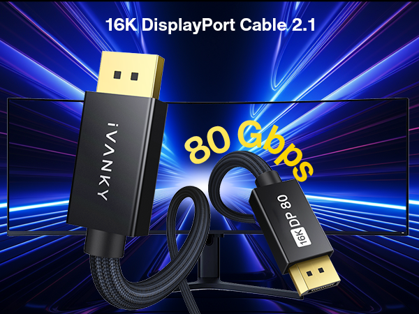 80Gbps DisplayPort Cable 2.1