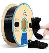 YOUSU Black TPU Filament 1.75mm,TPU95A (42D) Flexible Soft Rubber 3D Printer Filament TPU Black 1...