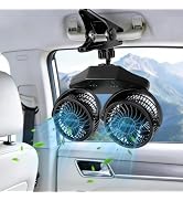 DiHTing 6000mAh Battery Powered Clip Car Fans for Backseat, 360° Quiet Rotatable Rechargeable Car...