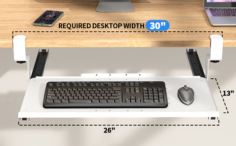 keyboard tray under desk