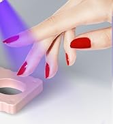 krofaue Mini Handheld UV Light for Gel Nails with Stand, Portable Rechargeable Nail Lamp with 2 T...