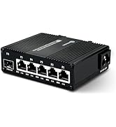 Atroodac Mini 6 Port Multi-Gigabit Unmanaged Ethernet Switch with 5 x 1.25G Base-T Ports and 1 x ...
