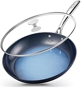 KOCH SYSTEME CS 14 Inch Large Frying Pan with Lid, Nonstick Skillet with Ceramic Interior, Large ...