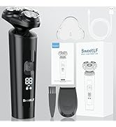 SweetLF Electric Razor for Men, IPX7 Waterproof, Wet &amp; Dry Shaving, Type-C Fast Charging, LED Dis...