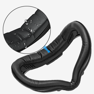 Black ergonomic bicycle handlebar grip with textured surface. Close-up shows cushioned design and adjustable clamp mechanism.