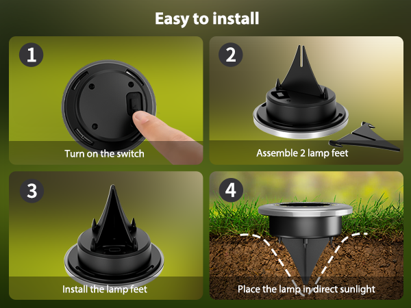 Easy to install No tools, no hassle – just instant solar ground light