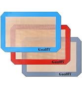 Small Silicone Baking Mat Sheet (11.8 x 7.8 IN), 3 Pieces Non-stick Baking Mat Set, Reusable Sili...