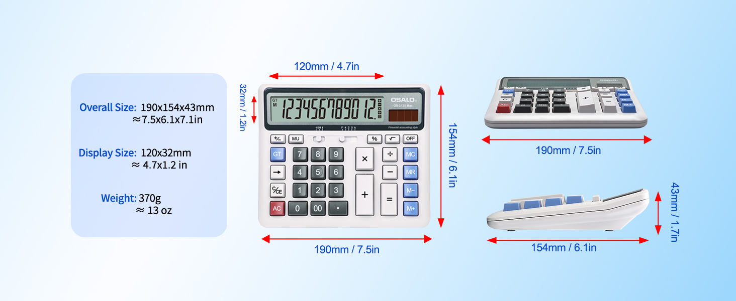 Desktop Calculator Extra Large LCD Display