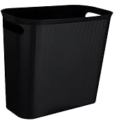 rejomiik Small Trash Can, 3.5 Gallon Garbage Can Slim Waste Basket Plastic Trash Bin Container wi...