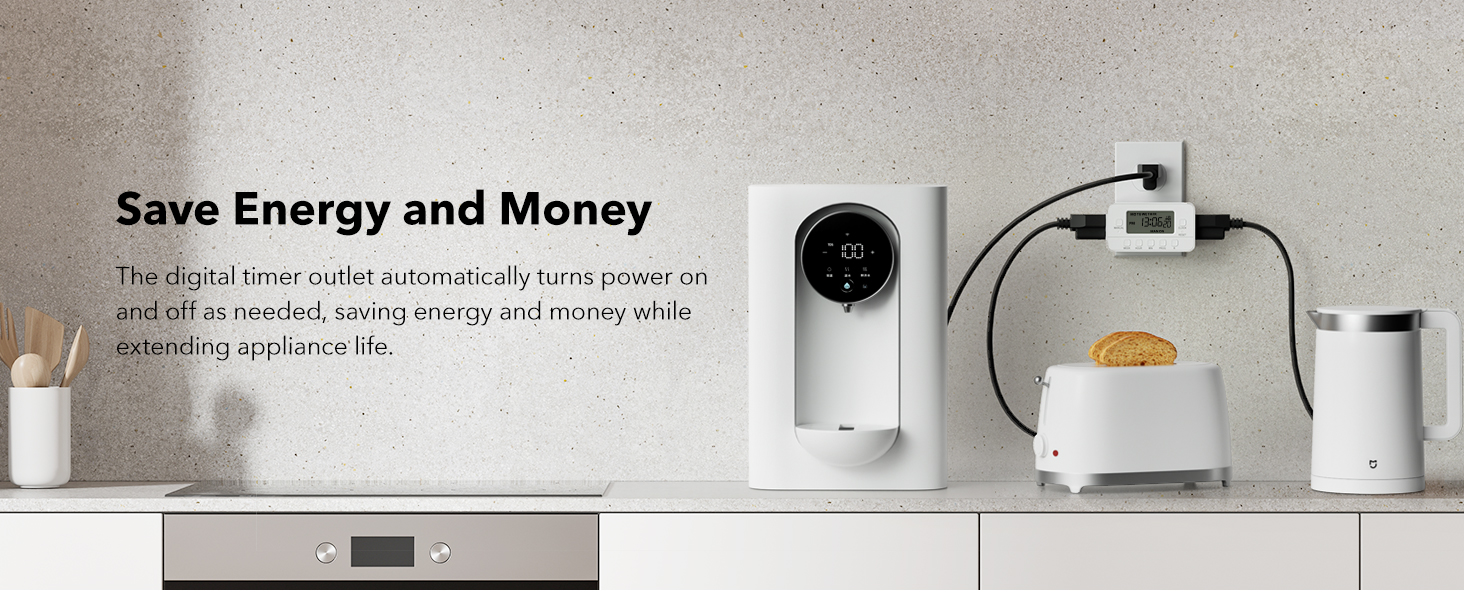 digital timer outlet with dual outlets
