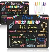 Back to School Chalkboard Sign First Day Last Day 11x14 Reusable | Double Sided Reusable, 7 Chalk...