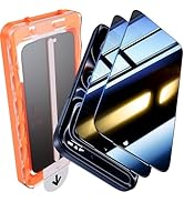 UniqueMe 2 Pack for iPhone 17 Pro Privacy Screen Protector - [Military Grade Shatterproof &amp; 9H+ H...