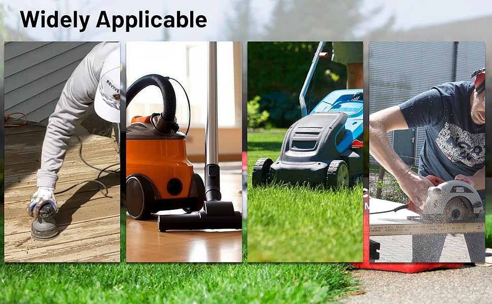 Black heavy duty indoor outdoor outside extension cord 