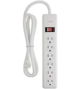 BN-LINK 6-Outlet Power Strip Surge Protector 1-Pack, 4-Foot Extension Cord, 600 Joules, Twist-to-...