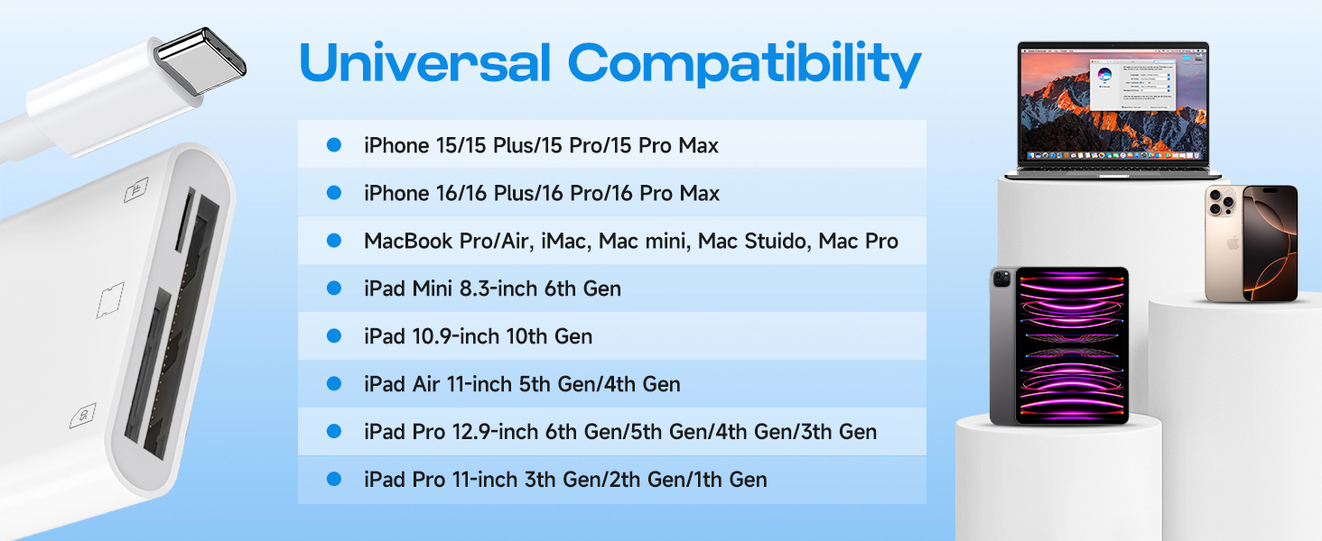 usb c card reader for iphnoe usb c memory card reader camera adapter to iphone digital camera