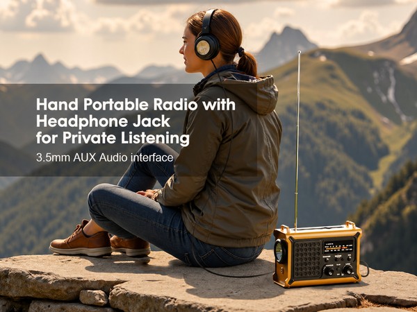 Hand Portable Radio with Headphone Jack for Private Listening