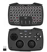 (Backlit Version)Rii RK707 3 in 1 Multifunctional 2.4GHz Wireless Portable Game Controller 62-Key...