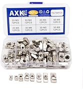 AXK 96pcs T nut Set M3 M4 M5 M6 M8 T-slot Nut Kit Hammer Head Sliding t-nut for 2020 3030 4040 Al...