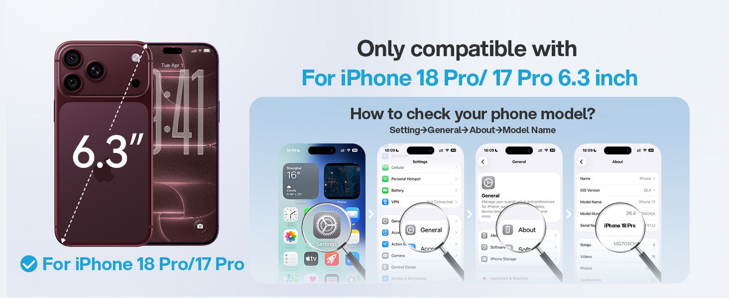 Fit for iPhone 17 pro case, Fit for iPhone 18 pro case