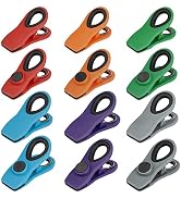 TACGEA Chip Clips, Magnetic Bag Clips with Air Tight Seal for Food Storage, 12 Pieces, Multicolor