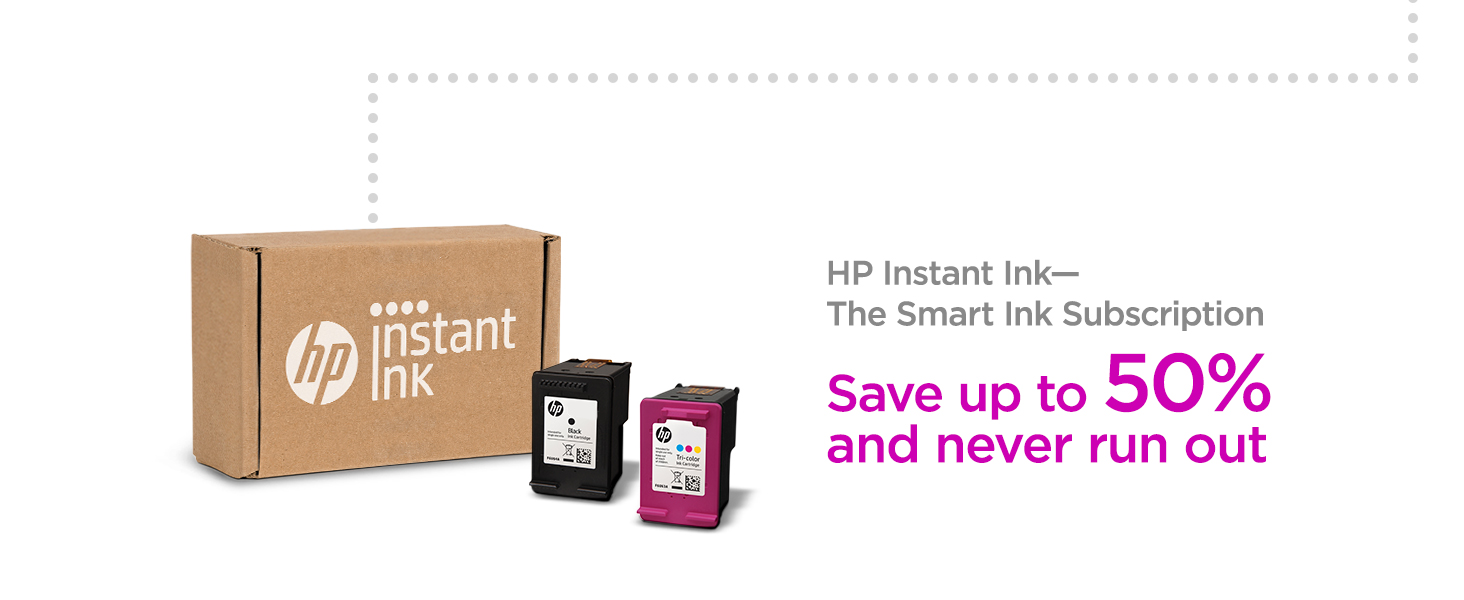 HP Instant Ink—The Smart Ink Subscription Save up to 50% and never run out