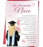 FANCYLUCKY Happy Graduation Card for Niece, High School College Graduation Gift for Niece, Congra...
