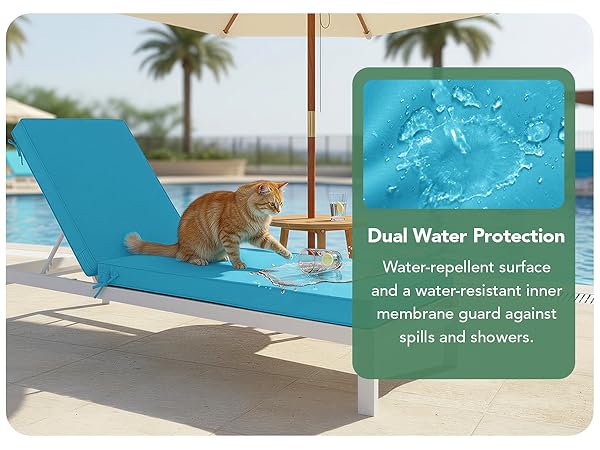 outdoor chaise lounge cushions splash-proof