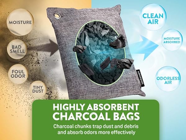 odor charcoal absorber eliminator bags air bamboo deodorizer activated closet bag car purifying