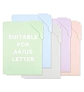 GAUENEEN Plastic Folders Sleeves, Morandi Colors Plastic Project Pockets, Fits A4 and Letter Size...