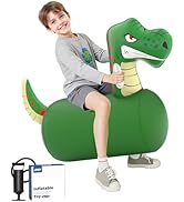 JOSEN Bouncy Hopper Giant Dinosaur Ride On Toys, Inflatable Bouncing Animal Hopper with Hand Pump...
