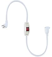 Short Power Extension Cord with On Off Switch - 2FT Flat Plug Short 3Prong Extension Cord with In...