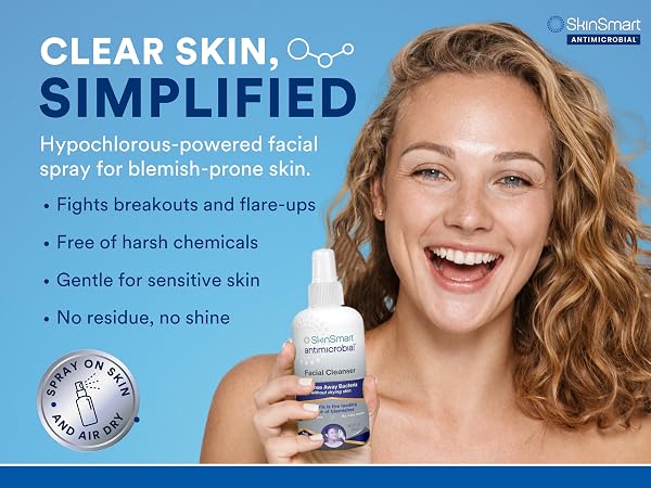 SkinSmart Antimicrobial Facial Cleanser For Acne, Targets Bacteria For Active Teenage Athletes