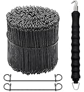 TWTADE 501PCS Black Double Loop Rebar Wire Bar Ties 16 Gauge 6 inch with Black Automatic Rebar Ti...