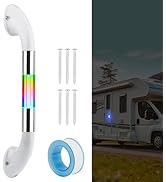 RVZONE RV Handrail, 18"LED Color Changing RV or Boat Grab Handle IP68 Waterproof RV Entry Door As...