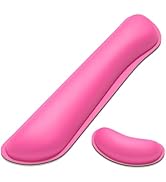 Dapesuom Keyboard Wrist Rest Set, Cute PU Leather Wrist Cushion for Computer Keyboard and Mousepa...