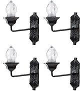 Housoutil Dollhouse Miniature Wall Sconces, 5PCS Dollhouse LED Wall Lamp, ABS Mini Decor Lamp,Bla...